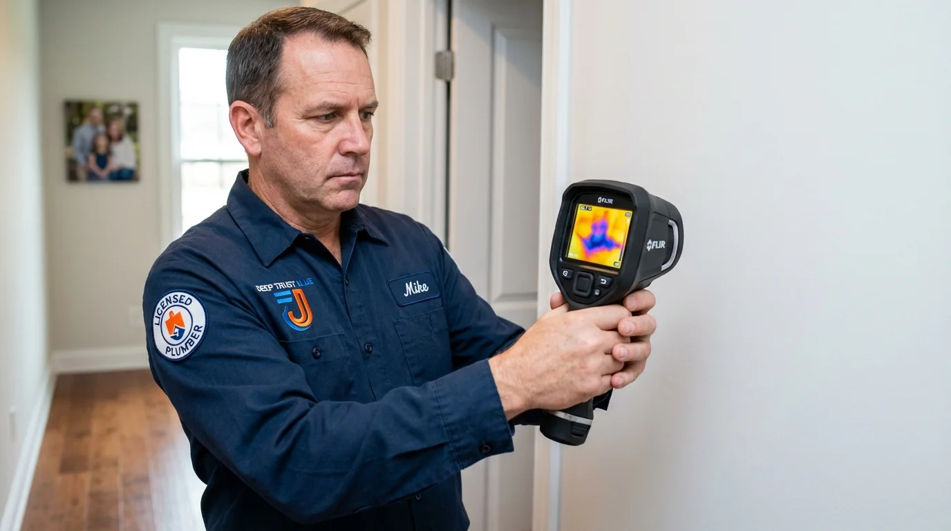 Thermal imaging leak detection by Johns Plumbing LLC in Russiaville